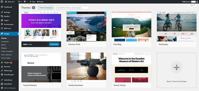 Screenshot: WordPress Themes